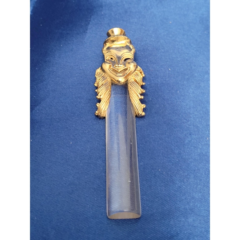 Vintage Florenza Rotary Telephone Dialer Goldtone Clown Face Lucite